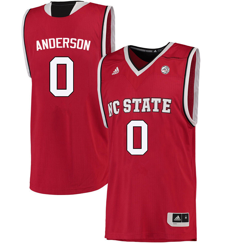 Men NC State Wolfpack #0 Camille Anderson College Basketball Jerseys-Red